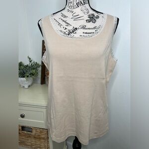 JM Collection Sleeveless Lace Tank Top